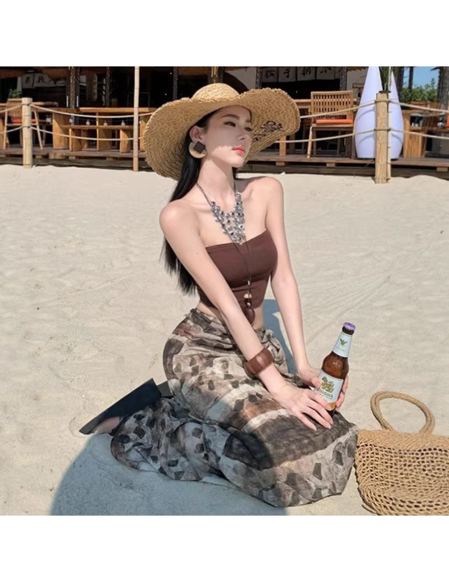 HSPN649100003 棕咖i夏日辣妹顯瘦性感泳衣東南亞海島高顏值超出片 