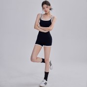 HSPN6415100003 游泳衣女帶胸墊連體平角褲專業運動顯瘦無袖保守學生游泳館訓練夏