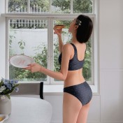 HSPN6415100004 韓國純欲復古波點分體比基尼兩件套ins辣妹海邊簡約泳衣女bikini