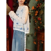 FCTP6416A100001 真兩件無袖馬甲女春夏季鏤空上衣背心