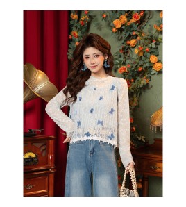 FCTP6416A100001 真兩件無袖馬甲女春夏季鏤空上衣背心