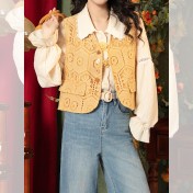 FCTP6416A100003 春季新款韓系純欲風潮流百搭時尚琥珀流光顯瘦上衣巨好看疊穿馬甲