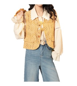 FCTP6416A100003 春季新款韓系純欲風潮流百搭時尚琥珀流光顯瘦上衣巨好看疊穿馬甲