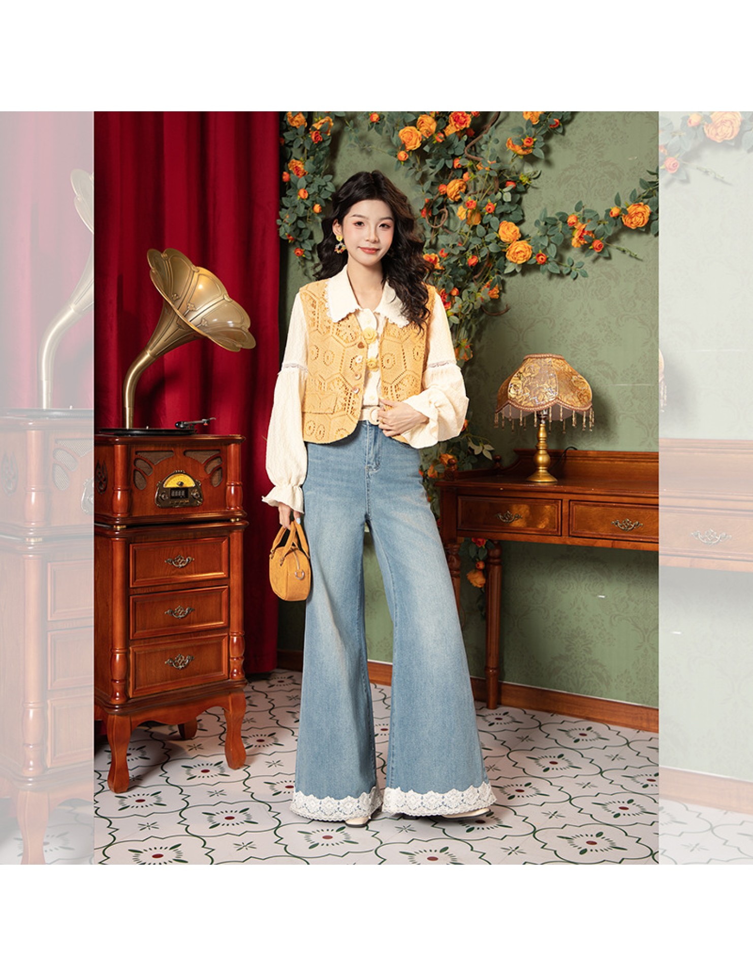 FCTP6416A100003 春季新款韓系純欲風潮流百搭時尚琥珀流光顯瘦上衣巨好看疊穿馬甲