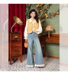 FCTP6416A100003 春季新款韓系純欲風潮流百搭時尚琥珀流光顯瘦上衣巨好看疊穿馬甲