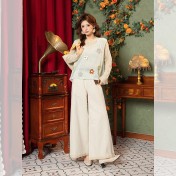 FCTP6416A100007 微透內搭罩衫立體花朵長袖T恤疊穿馬甲女春季穿搭