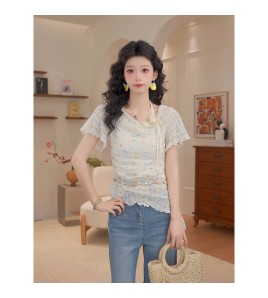 FCTP6416A100008 不規則長袖上衣女春夏季設計感上衣T恤