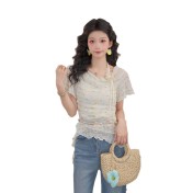 FCTP6416A100008 不規則長袖上衣女春夏季設計感上衣T恤