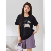 FCTP6420001 重工刺繡個性上衣胖mm寬鬆顯瘦透氣薄款t卹