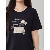 FCTP6420001 重工刺繡個性上衣胖mm寬鬆顯瘦透氣薄款t卹