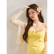 FCCB6421005  鏤空針織上衣度假風海邊碎花洋裝夏