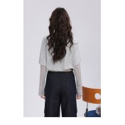 FCPS6423001 卡通印花假兩件t卹女2026夏季新款蕾絲拼接上衣