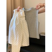 FCSE6424001 2026韓系修身背心上衣波點半身裙女兩件套百搭休閒時尚穿搭