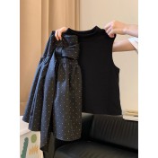 FCSE6424001 2026韓系修身背心上衣波點半身裙女兩件套百搭休閒時尚穿搭