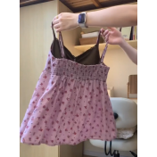 FCSE6424002 2026春休閒風減齡顯瘦碎花吊帶波點半身裙兩件女修身百搭套裝