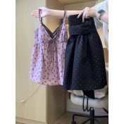 FCSE6424002 2026春休閒風減齡顯瘦碎花吊帶波點半身裙兩件女修身百搭套裝