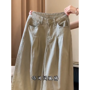 FCSE6424003 2026春款韓系學院風白色泡泡袖襯衫休閒褲兩件式女百搭顯瘦套裝