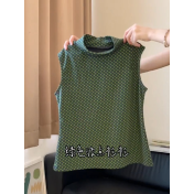 FCSE6424004 2026春綠色波點上衣不規則半身裙兩件女顯瘦百搭修身氣質套裝