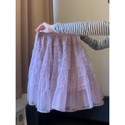 FCSE6424006 2026春款溫柔韓系風波點半身裙短袖套裝女修身上衣顯瘦兩套