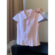 FCSE6424006 2026春款溫柔韓系風波點半身裙短袖套裝女修身上衣顯瘦兩套