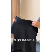 FCSE6424008 黑色短袖t卹碎花半身裙長裙兩件套裝女夏季洋氣氣質減齡