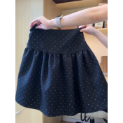 FCSE6424009 2026韓系甜美風泡泡袖襯衫波點半身裙套裝女夏季收腰顯瘦兩件套