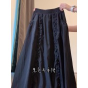 FCSE6424010 清純系夏日穿搭套裝女鏤空花邊吊帶背心高腰蓬蓬花苞半身裙兩件套