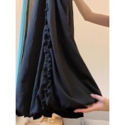 FCSE6424010 清純系夏日穿搭套裝女鏤空花邊吊帶背心高腰蓬蓬花苞半身裙兩件套