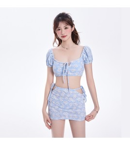 HSPN6430100001 法式甜美清新小雛菊吊帶裙式泳衣夏收腰顯瘦