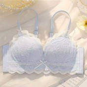 WLBE6512001 內衣女性感蕾絲無鋼圈胸罩薄款透氣微聚攏防下垂胸罩