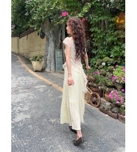 FCSE668001 法式甜美碎花荷葉邊不規則氣質小衫女夏季新款設計感修身短袖上衣