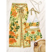 HSPN6624002 New Sexy Printed Bikini Beach Set (Three-Piece Swimsuit)