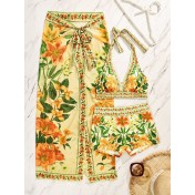 HSPN6624002 New Sexy Printed Bikini Beach Set (Three-Piece Swimsuit)