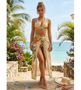 HSPN6624002 New Sexy Printed Bikini Beach Set (Three-Piece Swimsuit)