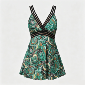 LYXN661701 High-waisted, conservative, slimming, cutout two-piece swimsuit