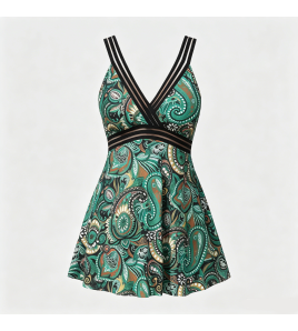 LYXN661701 High-waisted, conservative, slimming, cutout two-piece swimsuit