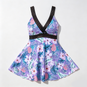 LYXN661701 High-waisted, conservative, slimming, cutout two-piece swimsuit
