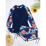 LYXN6626001 New Long-Sleeved Printed Swimsuit for Women, Multi-Color Separate Swimsuit, Plus Size Bikini