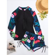 LYXN6626001 New Long-Sleeved Printed Swimsuit for Women, Multi-Color Separate Swimsuit, Plus Size Bikini