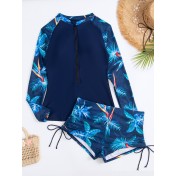 LYXN6626001 New Long-Sleeved Printed Swimsuit for Women, Multi-Color Separate Swimsuit, Plus Size Bikini