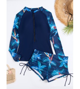 LYXN6626001 New Long-Sleeved Printed Swimsuit for Women, Multi-Color Separate Swimsuit, Plus Size Bikini
