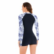 LYXN6626002 Women's One-Piece Long-Sleeved Surf Suit, Sun Protection Diving Suit Swimwear