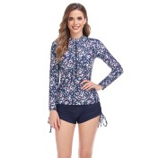 LYXN6630002 Women's One-Piece Long-Sleeved Surf Suit, Sun Protection Diving Suit Swimwear
