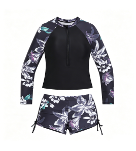 LYXN6630003 Women's One-Piece Long-Sleeved Surf Suit, Sun Protection Diving Suit Swimwear