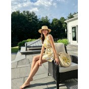 FCSE6708001 Printed Off-Shoulder Drawstring Sleeveless Short Skirt Pants Summer Women's Jumpsuit Women's Shorts