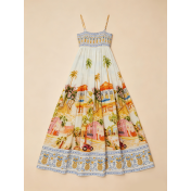 FCSE6709001 Fashionable Printed Linen Sundress