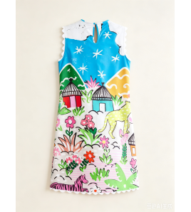FCSE6717002 Stylish Linen Sleeveless Vest Dress