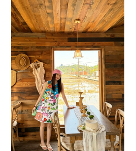 FCSE6717002 Stylish Linen Sleeveless Vest Dress