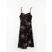 FCSE67197001 French resort style high-waisted slim fit sexy elegant commuter dress with irregular design floral print