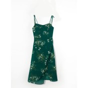 FCSE67197001 French resort style high-waisted slim fit sexy elegant commuter dress with irregular design floral print